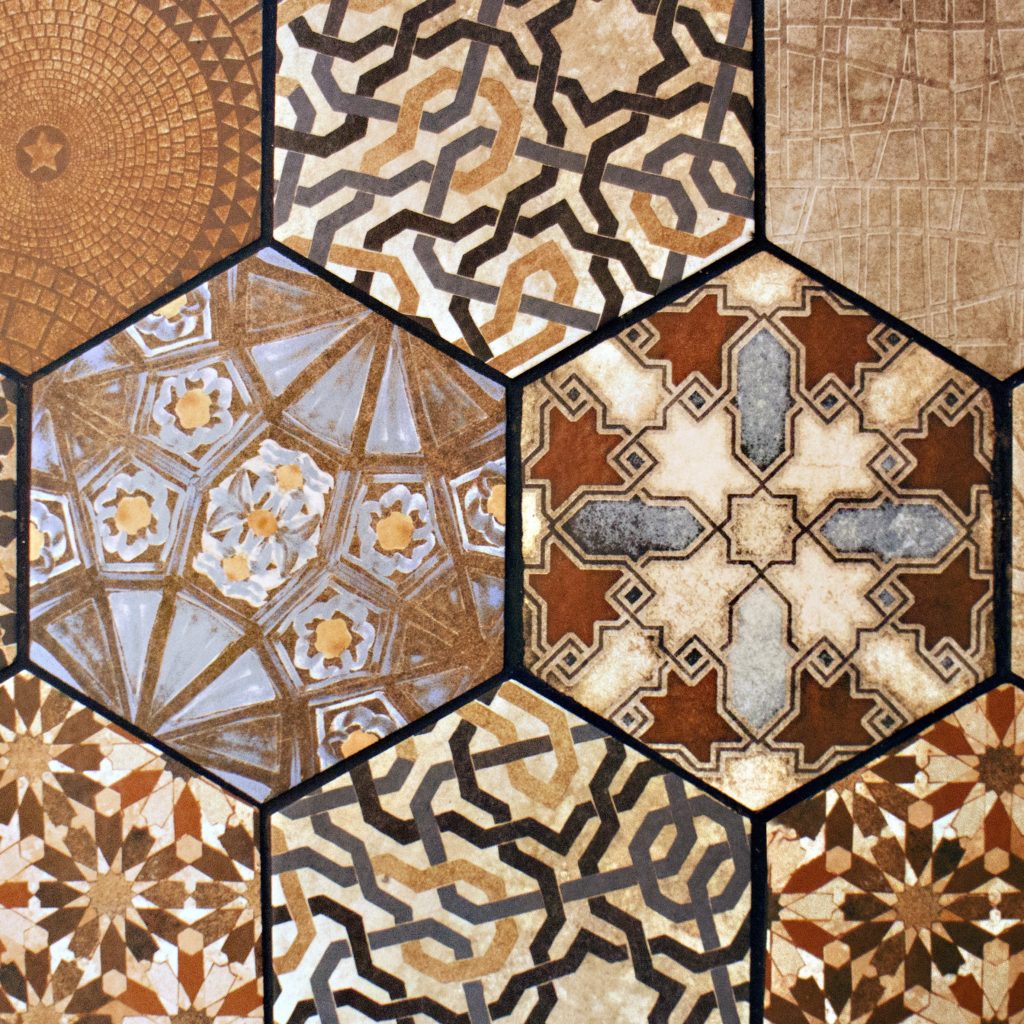 Interlocking mosaic tiles demonstrating connectedness